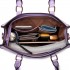 LT1650 - Miss Lulu Textured Leather Look Square Pocket Shoulder Handbag Lilac